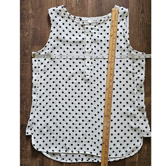 Violet & Claire Sleeveless Top Blouse Medium Black & White Polka Dot - Picture 3 of 7
